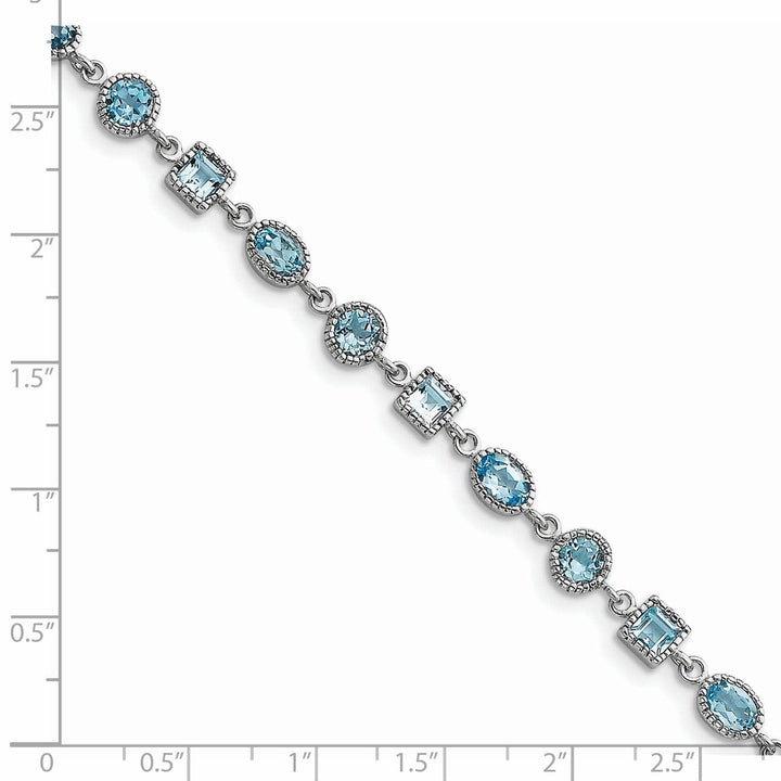 Lovely Rita's Bracelets Sterling Silver Blue Topaz Gemstone Bracelet