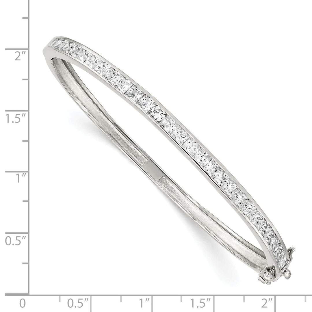 Lovely Rita's Bracelets Sterling Silver Cubic Zirconia Hinged Bangle