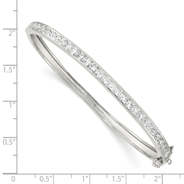 Lovely Rita's Bracelets Sterling Silver Cubic Zirconia Hinged Bangle