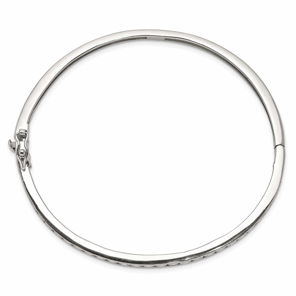 Lovely Rita's Bracelets Sterling Silver Cubic Zirconia Hinged Bangle