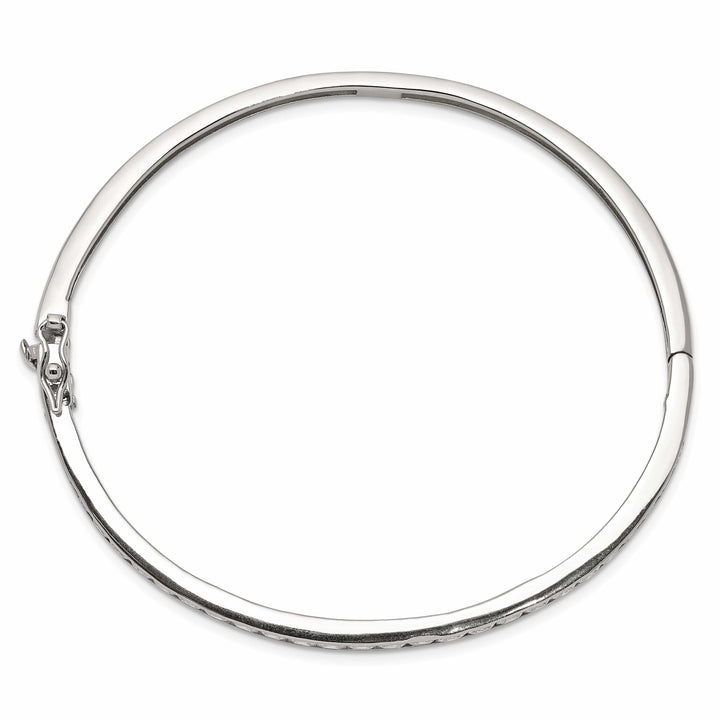 Lovely Rita's Bracelets Sterling Silver Cubic Zirconia Hinged Bangle