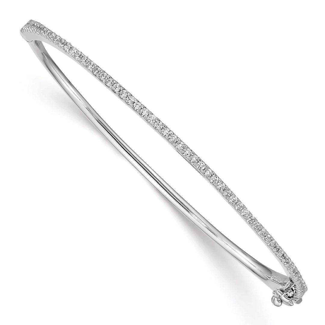 Sterling Shimmer Bracelets Sterling Silver CZ Bangle Bracelet