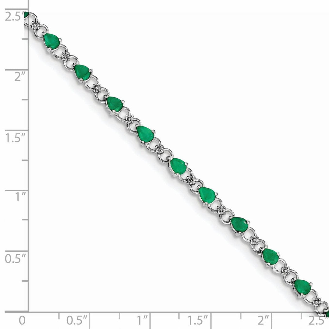 Lovely Rita's Bracelets Sterling Silver Emerald Round Diamond Bracelet