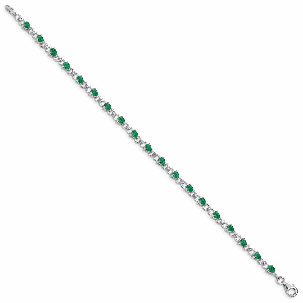 Lovely Rita's Bracelets Sterling Silver Emerald Round Diamond Bracelet