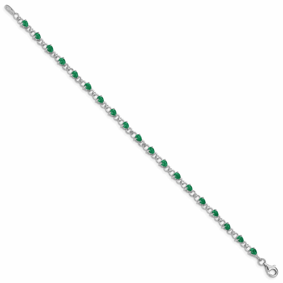 Lovely Rita's Bracelets Sterling Silver Emerald Round Diamond Bracelet