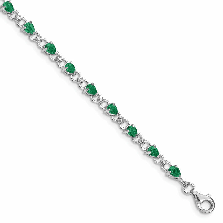 Lovely Rita's Bracelets Sterling Silver Emerald Round Diamond Bracelet