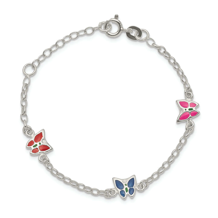 Lovely Rita's Bracelets Sterling Silver Enamel Butterfly Child Bracelet