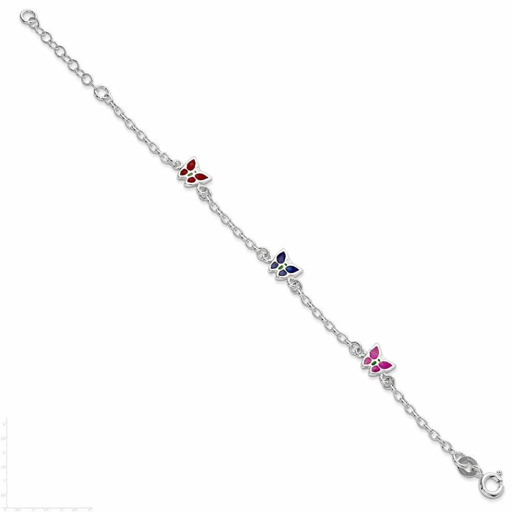 Lovely Rita's Bracelets Sterling Silver Enamel Butterfly Child Bracelet