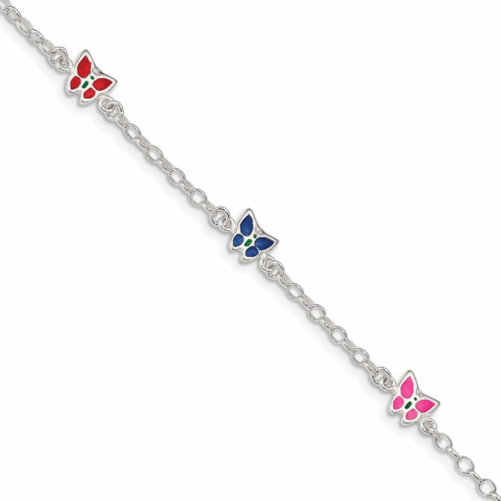 Lovely Rita's Bracelets Sterling Silver Enamel Butterfly Child Bracelet