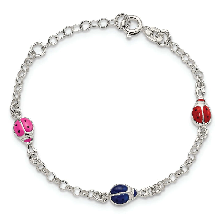 Lovely Rita's Bracelets Sterling Silver Enamel Ladybug Childs Bracelet