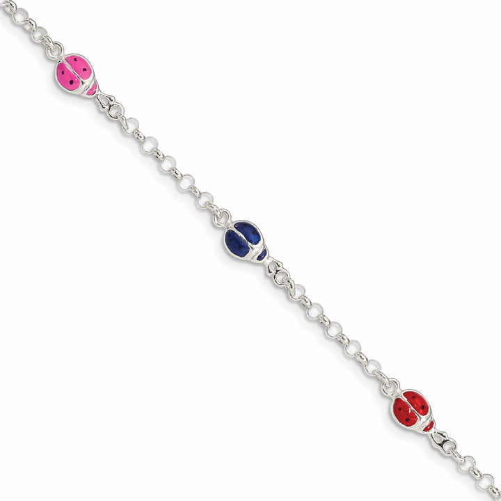 Lovely Rita's Bracelets Sterling Silver Enamel Ladybug Childs Bracelet
