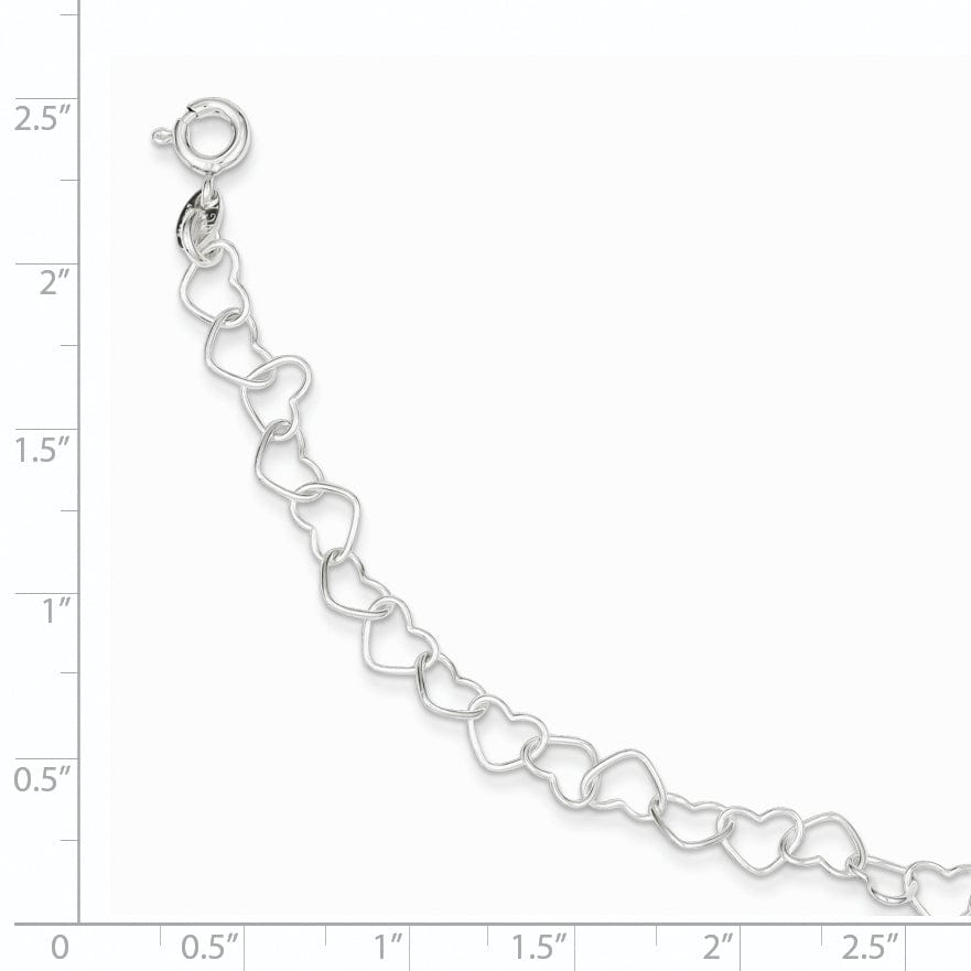Lovely Rita's Bracelets Sterling Silver Fancy Heart Link Bracelet