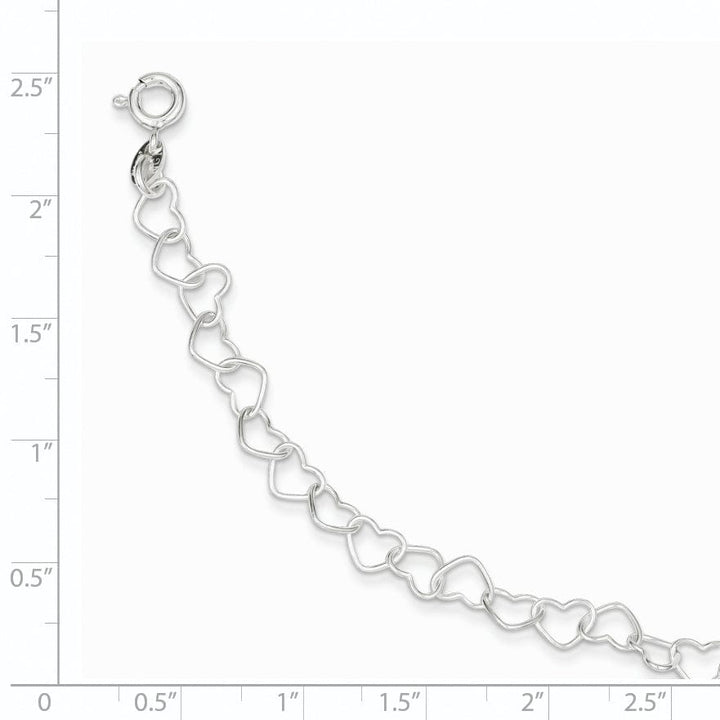 Lovely Rita's Bracelets Sterling Silver Fancy Heart Link Bracelet