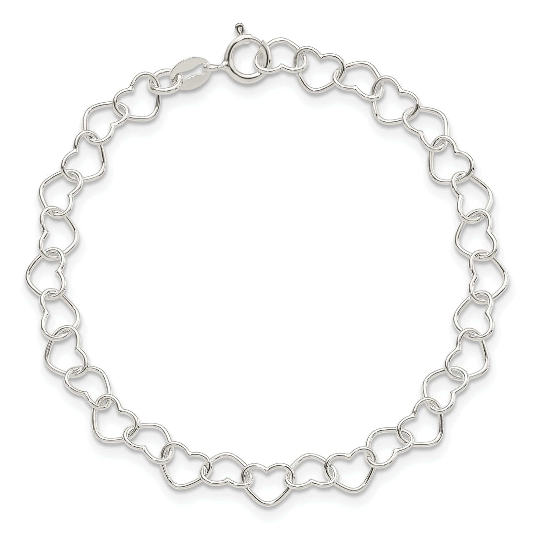 Lovely Rita's Bracelets Sterling Silver Fancy Heart Link Bracelet