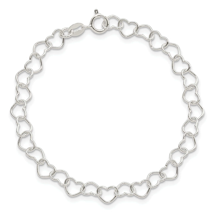 Lovely Rita's Bracelets Sterling Silver Fancy Heart Link Bracelet