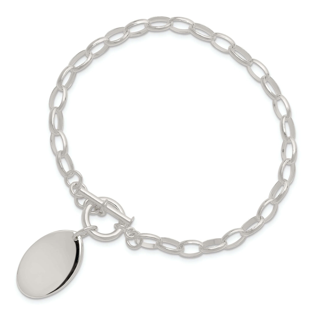 Lovely Rita's Bracelets Sterling Silver Fancy Oval Disc Bracelet