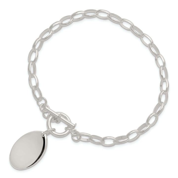 Lovely Rita's Bracelets Sterling Silver Fancy Oval Disc Bracelet