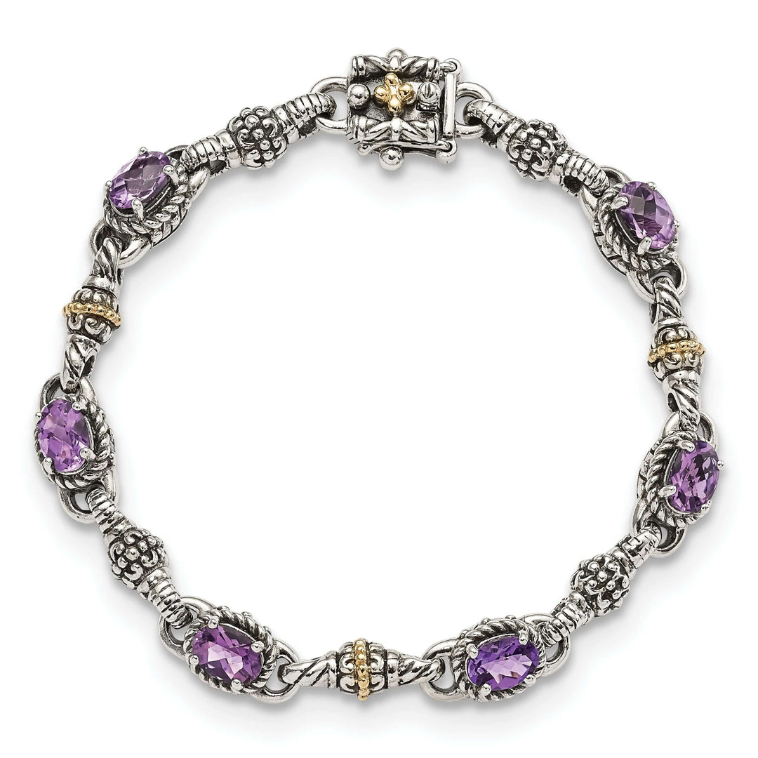 Shey Couture Bracelets Sterling Silver Gold Amethyst 7.25 Bracelet