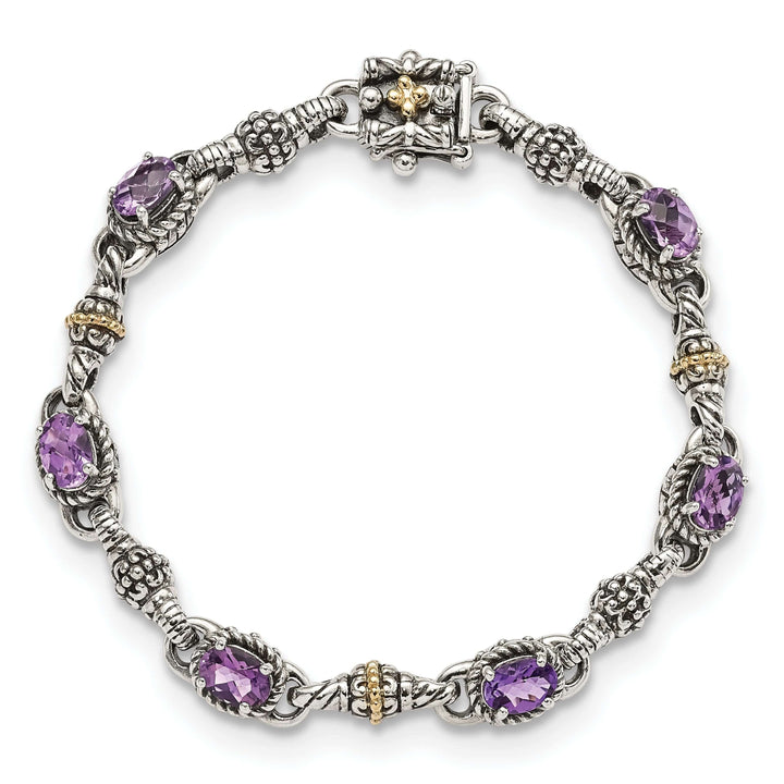 Shey Couture Bracelets Sterling Silver Gold Amethyst 7.25 Bracelet