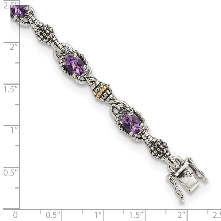 Shey Couture Bracelets Sterling Silver Gold Amethyst 7.25 Bracelet