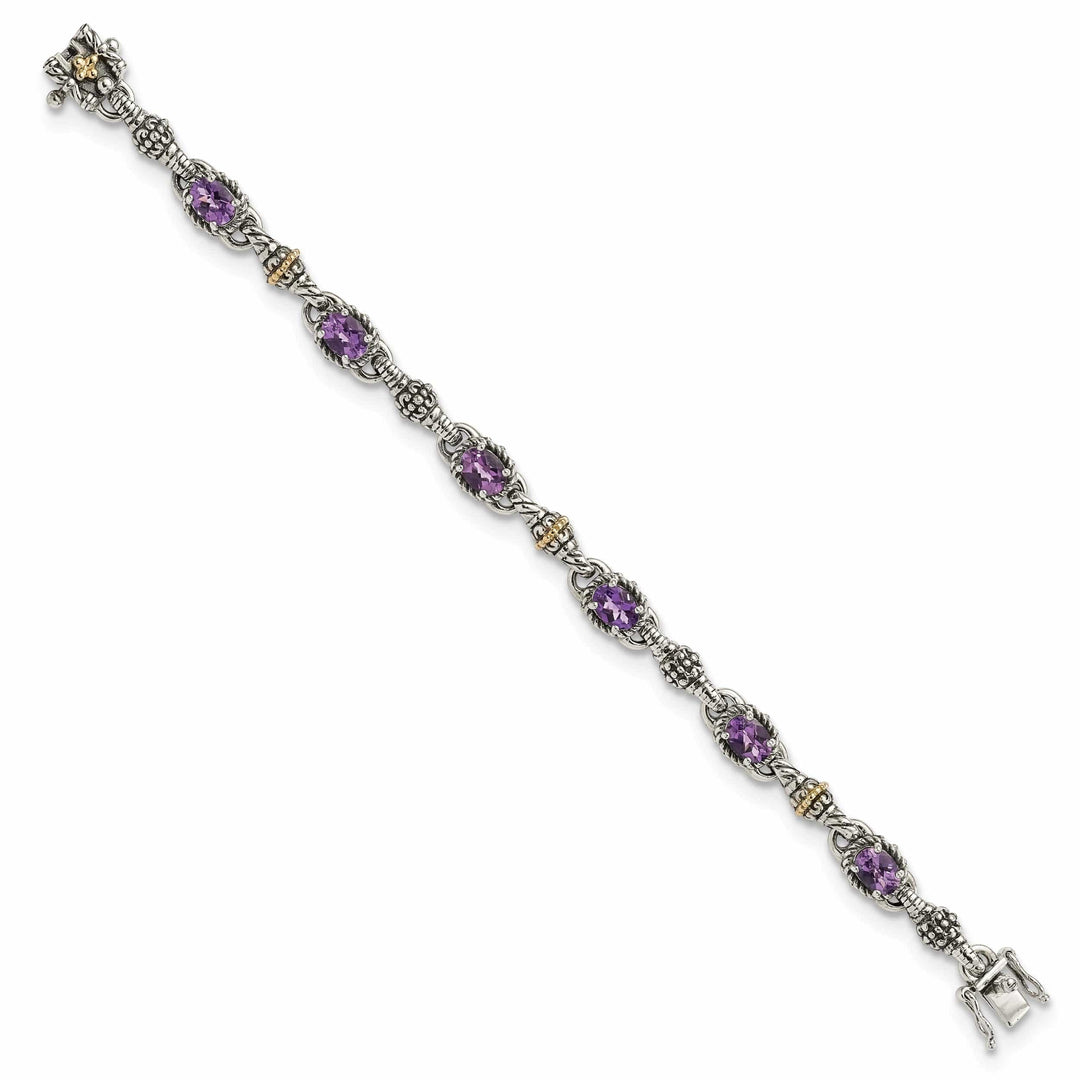 Shey Couture Bracelets Sterling Silver Gold Amethyst 7.25 Bracelet