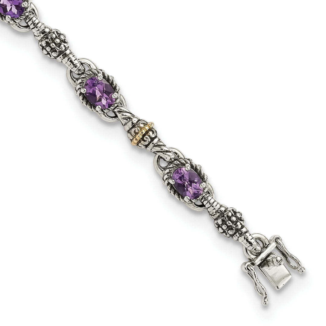 Shey Couture Bracelets Sterling Silver Gold Amethyst 7.25 Bracelet