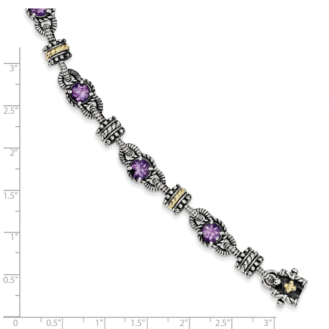 Shey Couture Bracelets Sterling Silver Gold Amethyst 7.5 Bracelet