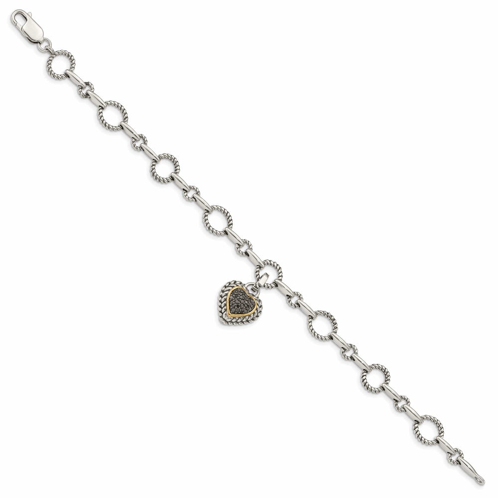 Shey Couture Bracelets Sterling Silver Gold Black Heart 8 Bracelet