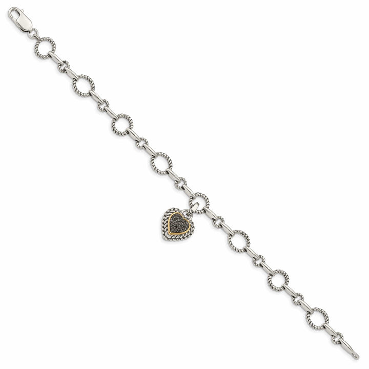 Shey Couture Bracelets Sterling Silver Gold Black Heart 8 Bracelet