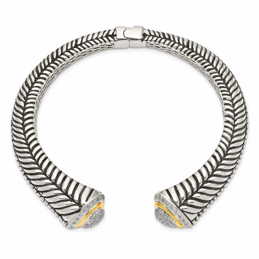 Shey Couture Bracelets Sterling Silver Gold Diamond Cuff Bracelet