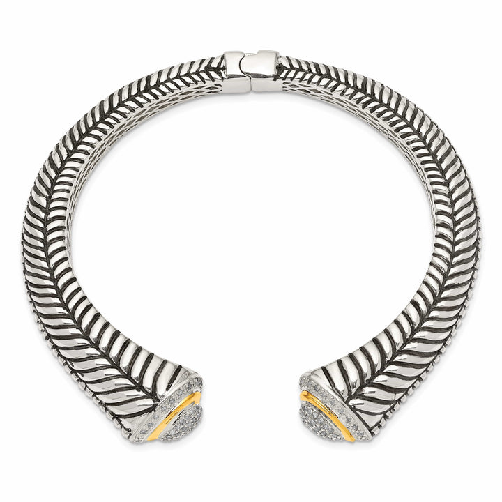 Shey Couture Bracelets Sterling Silver Gold Diamond Cuff Bracelet