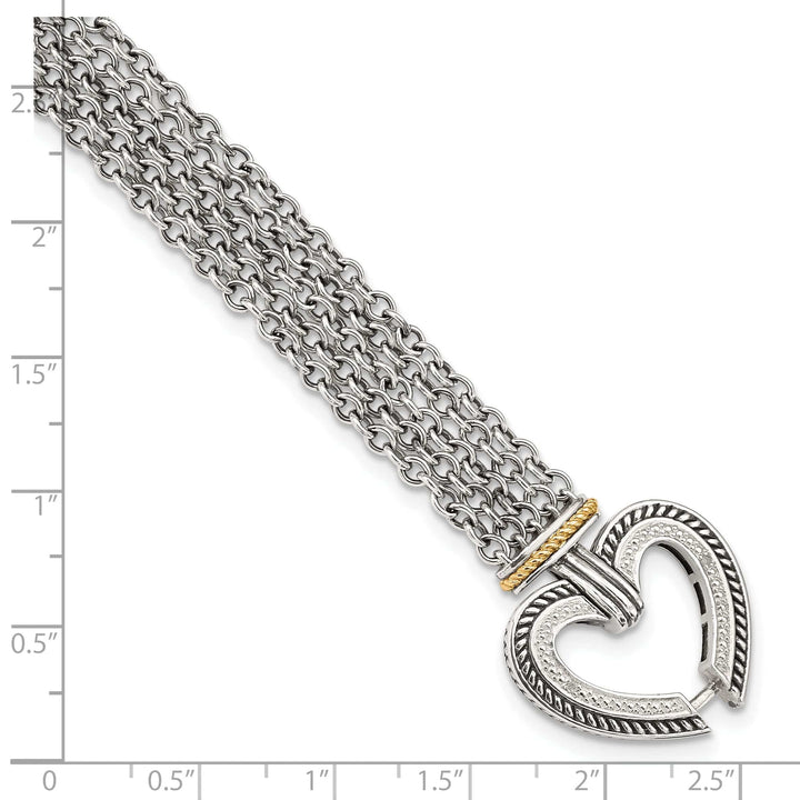 Shey Couture Bracelets Sterling Silver Gold Diamond Heart Bracelet