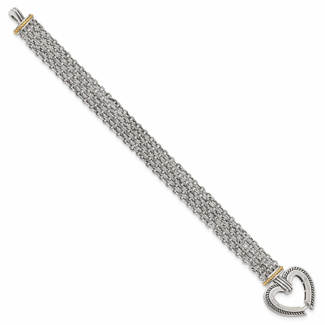 Shey Couture Bracelets Sterling Silver Gold Diamond Heart Bracelet