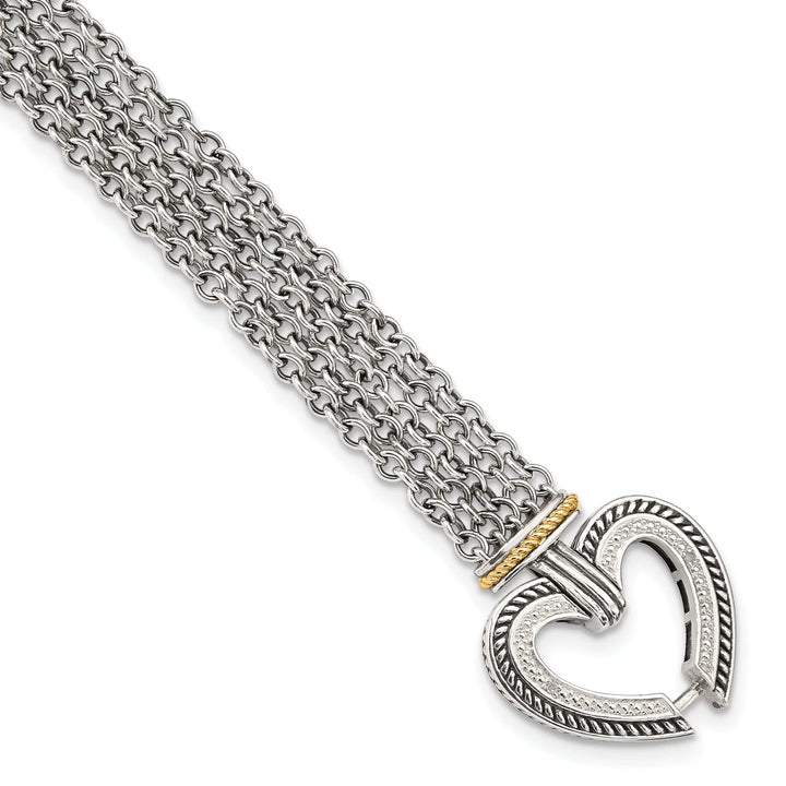 Shey Couture Bracelets Sterling Silver Gold Diamond Heart Bracelet