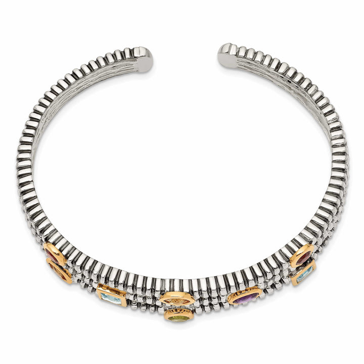 Shey Couture Bracelets Sterling Silver Gold Gemstone Cuff Bracelet