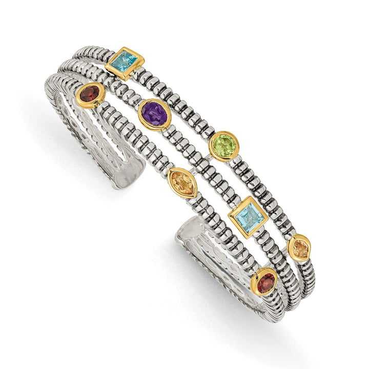 Shey Couture Bracelets Sterling Silver Gold Gemstone Cuff Bracelet