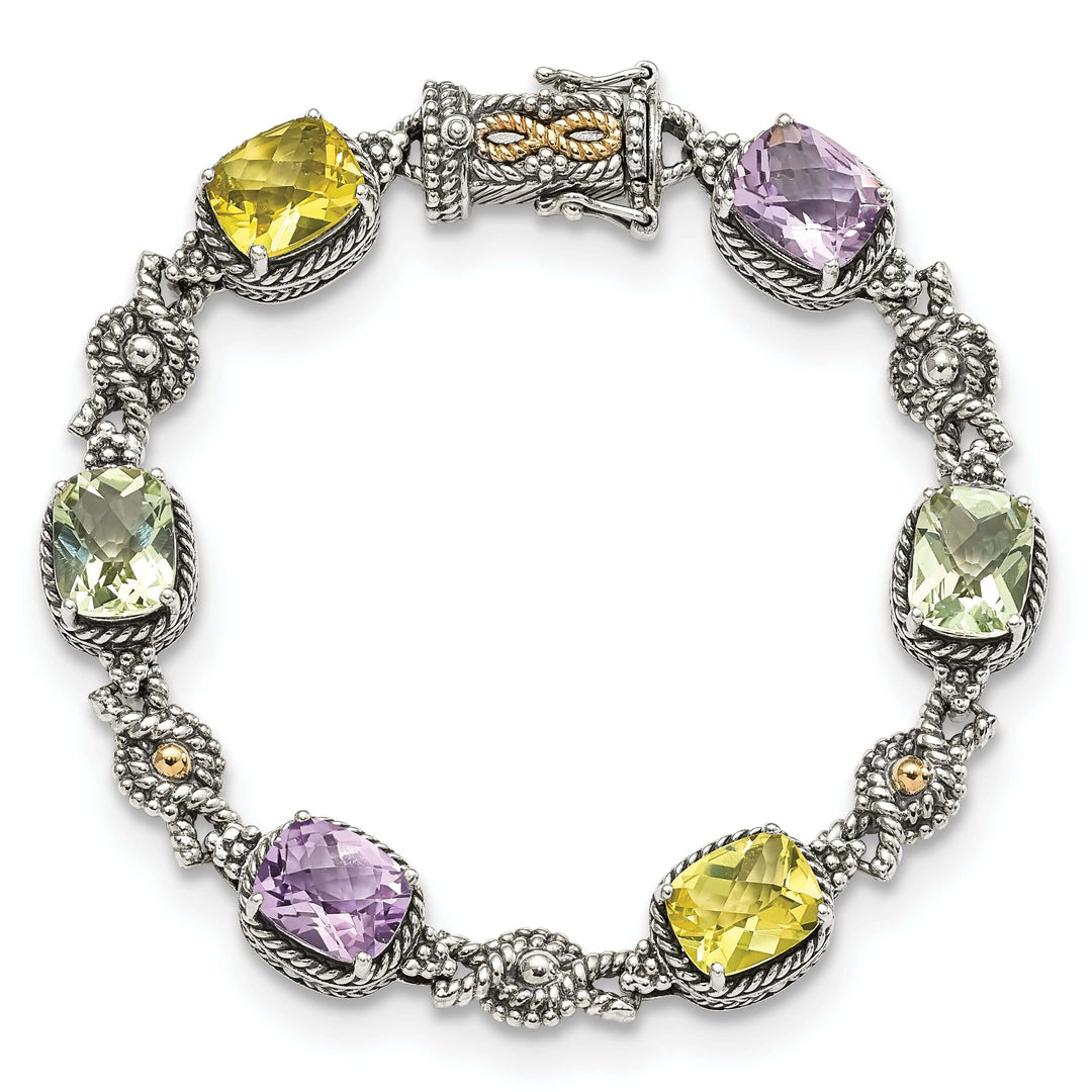 Shey Couture Bracelets Sterling Silver Gold Multi Gemstone Bracelet