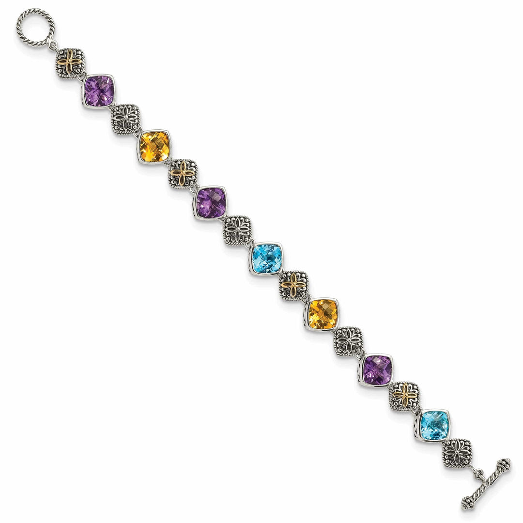 Shey Couture Bracelets Sterling Silver Gold Multi Gemstone Bracelet