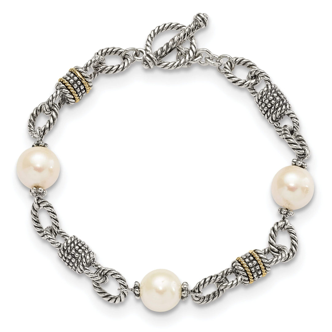 Shey Couture Bracelets Sterling Silver Gold Pearl 7.5 Bracelet