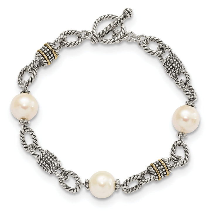 Shey Couture Bracelets Sterling Silver Gold Pearl 7.5 Bracelet