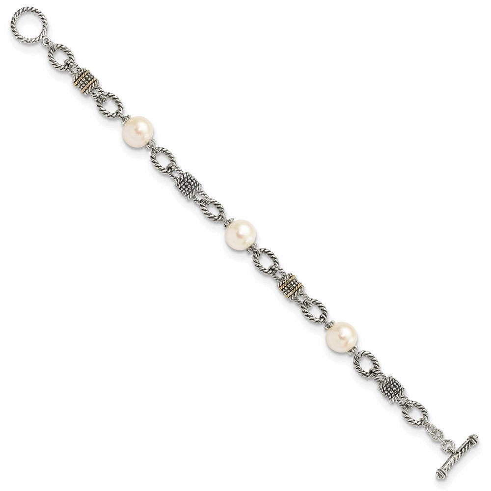 Shey Couture Bracelets Sterling Silver Gold Pearl 7.5 Bracelet
