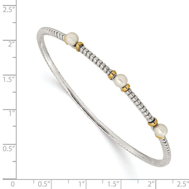 Shey Couture Bracelets Sterling Silver Gold Pearl Bangle Bracelet