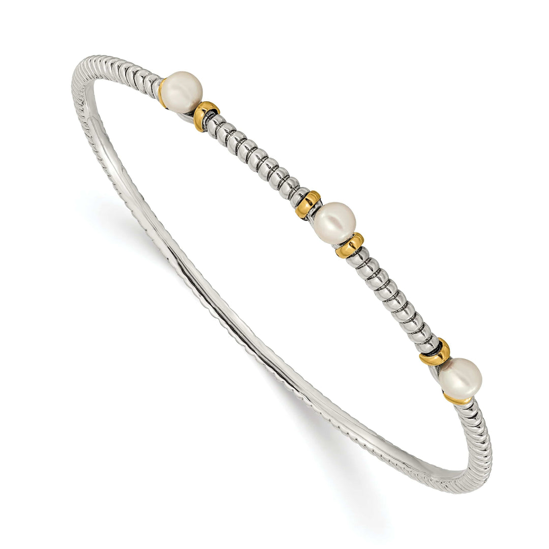 Shey Couture Bracelets Sterling Silver Gold Pearl Bangle Bracelet