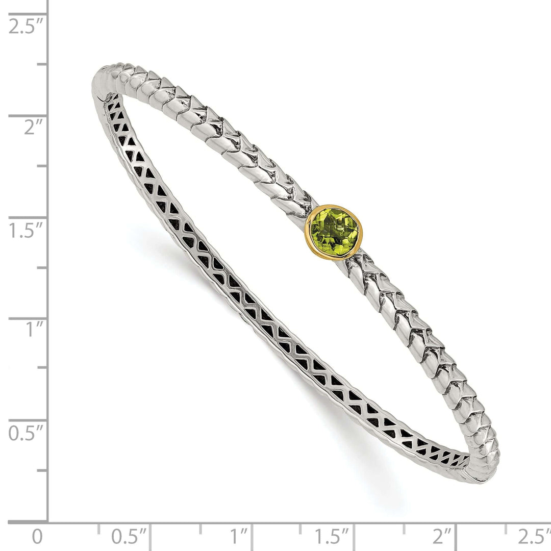 Shey Couture Bracelets Sterling Silver Gold Peridot Bangle Bracelet
