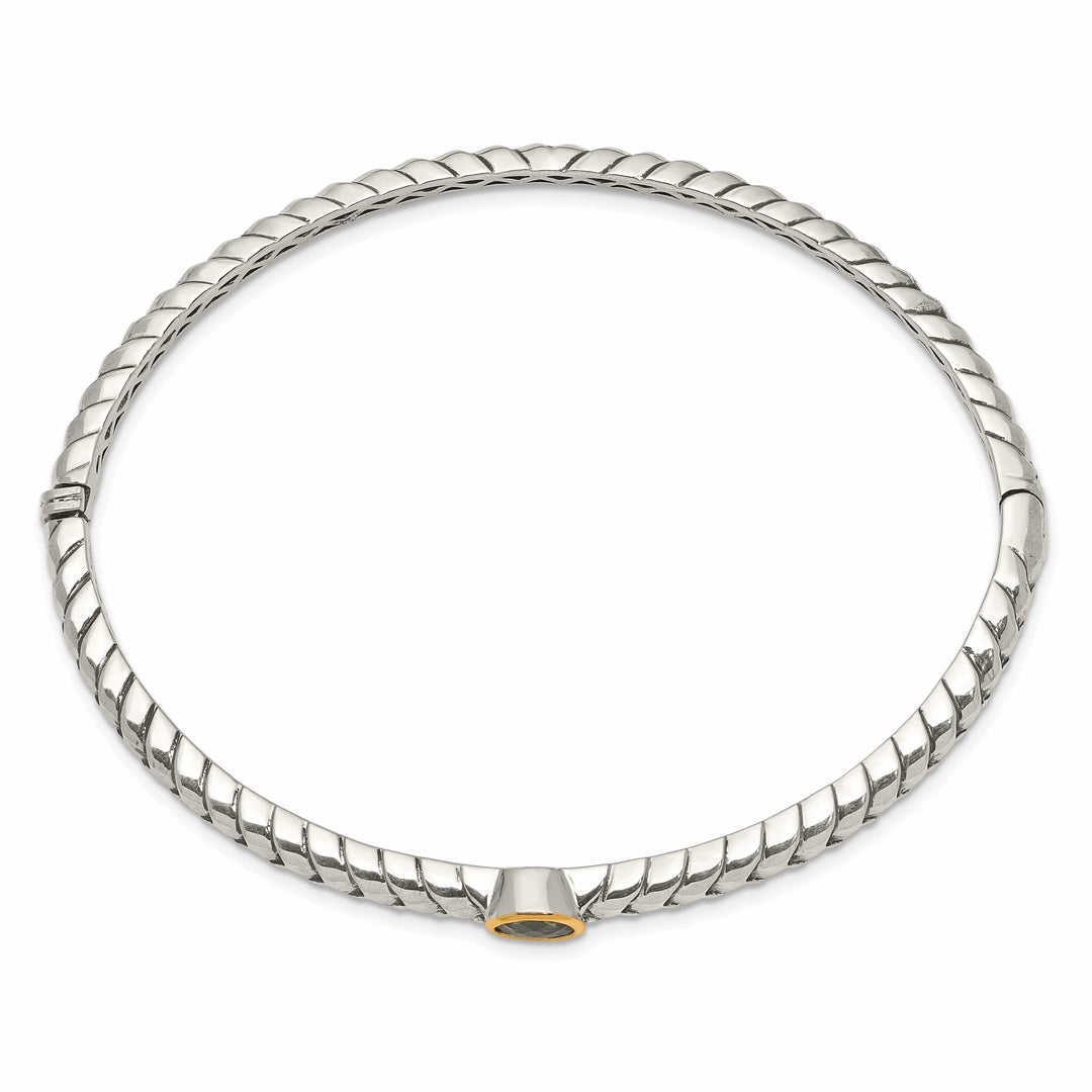 Shey Couture Bracelets Sterling Silver Gold Peridot Bangle Bracelet