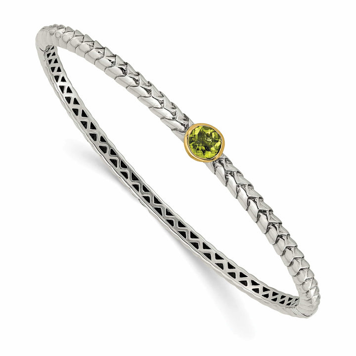 Shey Couture Bracelets Sterling Silver Gold Peridot Bangle Bracelet