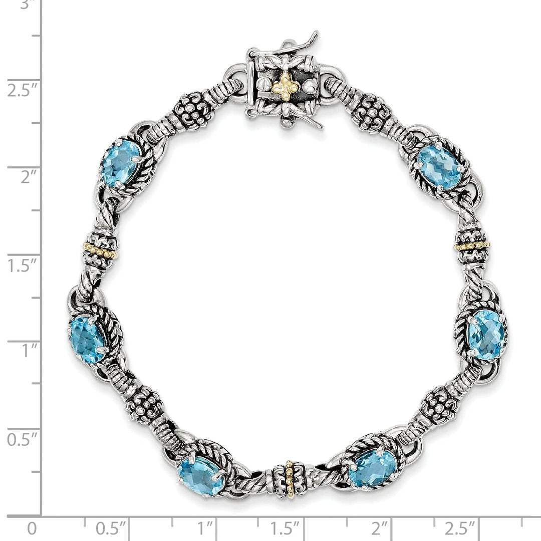 Shey Couture Bracelets Sterling Silver Gold Swiss Blue Topaz Bracelet