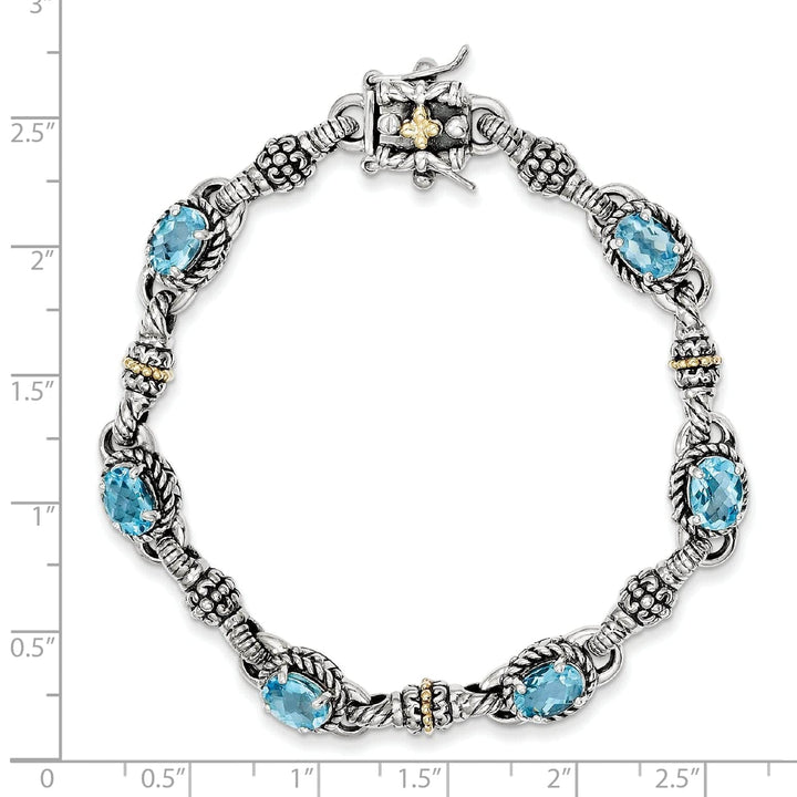 Shey Couture Bracelets Sterling Silver Gold Swiss Blue Topaz Bracelet
