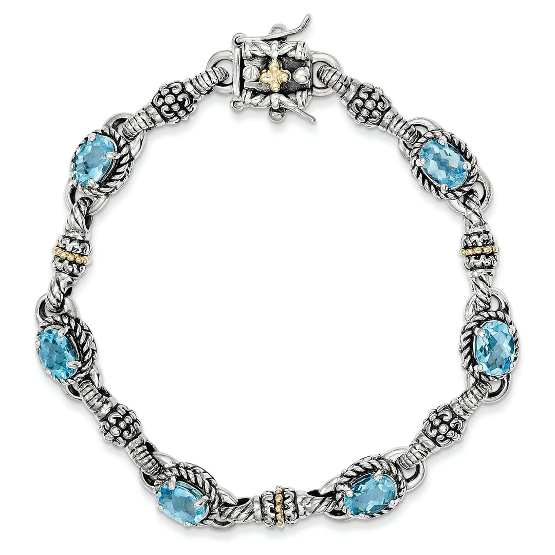 Shey Couture Bracelets Sterling Silver Gold Swiss Blue Topaz Bracelet