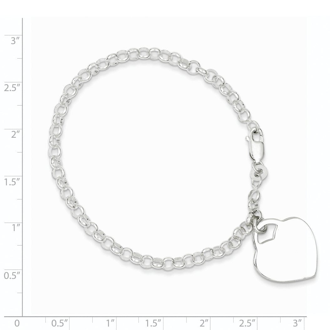 Lovely Rita's Bracelets Sterling Silver Heart Charm Bracelet